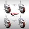Service Caster 4 Inch SS Maroon Polyurethane Swivel 3/8 Inch Threaded Stem Caster Set Brake SCC SCC-SSTS20S414-PPUB-MRN-TLB-381615-4 - alternate 2